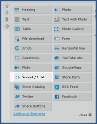 Jimdo - Widget/HTML