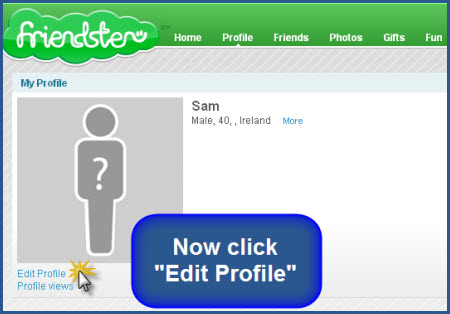 Friendster - Edit Profile