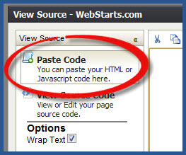 WebStarts - Select Paste Code