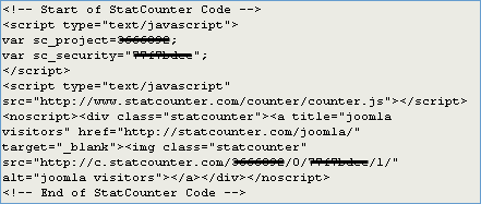 StatCounter Install Code