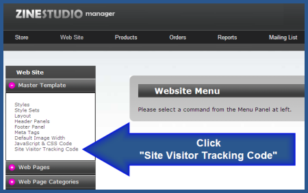 Zine Studio - Site Visitor Tracking Code